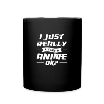 Anime merch Anime Anime Merchandise Geschenk - Tasse einfarbig - Schwarz - Vorne