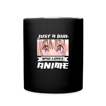 Anime merch Anime Anime Merchandise Geschenk - Tasse einfarbig - Schwarz - Vorne