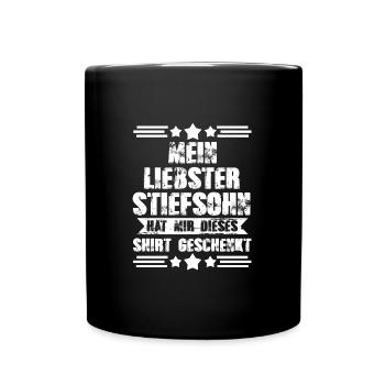 Stiefvater Familie Stiefpapa Geschenk - Tasse einfarbig - Schwarz - Vorne