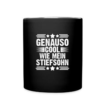 Stiefvater Familie Stiefsohn Geschenk - Tasse einfarbig - Schwarz - Vorne