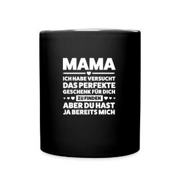 Mutter Familie Mütter Geschenk - Tasse einfarbig - Schwarz - Vorne