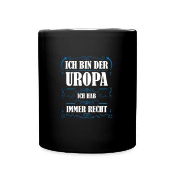 Uropa Familie Urenkel Geschenk - Tasse einfarbig - Schwarz - Vorne