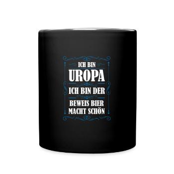 Uropa Familie Uropas Geschenk - Tasse einfarbig - Schwarz - Vorne