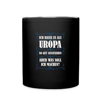 Uropa Familie Urgroßvater Geschenk - Tasse einfarbig - Schwarz - Vorne