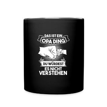 Opa Großvater Großväter Geschenk - Tasse einfarbig - Schwarz - Vorne