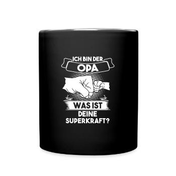 Opa Großvater Großväter Geschenk - Tasse einfarbig - Schwarz - Vorne