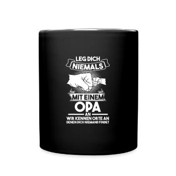 Opa Großvater Großvater Geschenk - Tasse einfarbig - Schwarz - Vorne