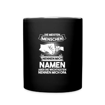 Opa Großvater Großväter Geschenk - Tasse einfarbig - Schwarz - Vorne