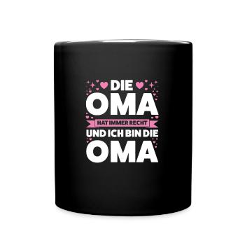 Oma Großmutter Omas Geschenk - Tasse einfarbig - Schwarz - Vorne