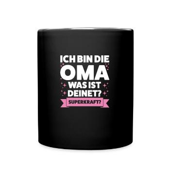 Oma Großmutter Enkelkind Geschenk - Tasse einfarbig - Schwarz - Vorne