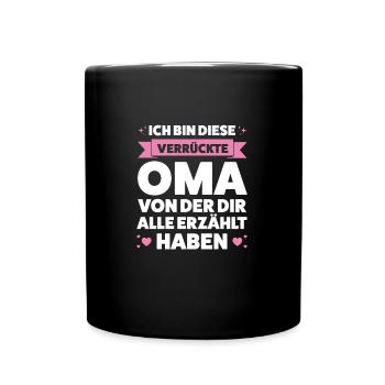 Oma Großmutter Enkelkinder Geschenk - Tasse einfarbig - Schwarz - Vorne