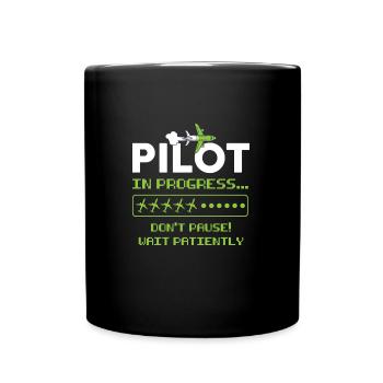 Pilot Pilot Flugzeug Geschenk - Tasse einfarbig - Schwarz - Vorne