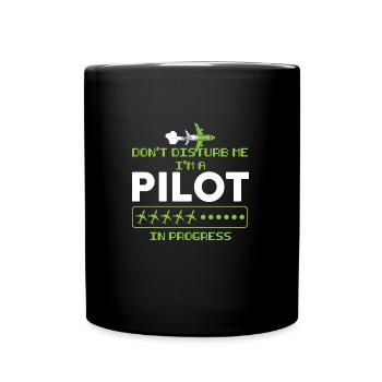 Pilot Pilot Flugzeug Geschenk - Tasse einfarbig - Schwarz - Vorne
