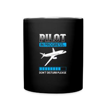 Pilot Pilot Flugzeug Geschenk - Tasse einfarbig - Schwarz - Vorne