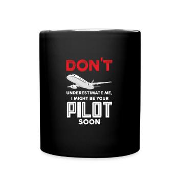 Pilot Pilot Flugzeug Geschenk - Tasse einfarbig - Schwarz - Vorne