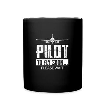 Pilot Pilot Flugzeug Geschenk - Tasse einfarbig - Schwarz - Vorne