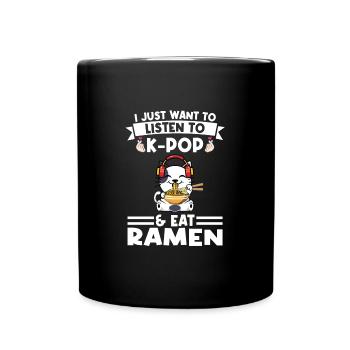 Ramen Merch Ramen kpop Katze Katze Lover Geschenk - Tasse einfarbig - Schwarz - Vorne
