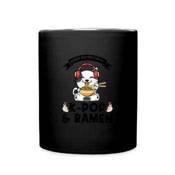 Ramen Merch Ramen kpop Katze Katze Lover Geschenk - Tasse einfarbig - Schwarz - Vorne