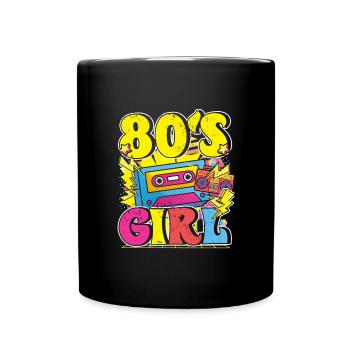 80 Girl 80s soirée à thème - Mug uni - noir - Devant