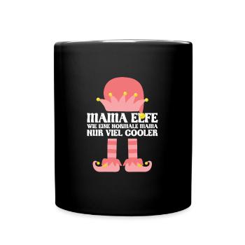 Mutter Elfe Mama Elf Geschenk - Tasse einfarbig - Schwarz - Vorne