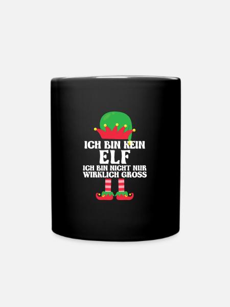 Weihnachten Elf Weihnachten Elf Geschenk - Tasse einfarbig - Schwarz