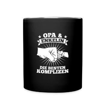 Opa & Enkelin Familie Enkeltochter Geschenk - Tasse einfarbig - Schwarz - Vorne