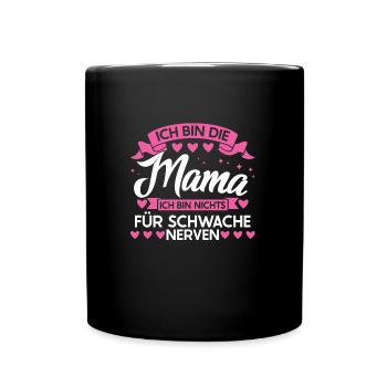 Mutter Familie Kinder Geschenk - Tasse einfarbig - Schwarz - Vorne