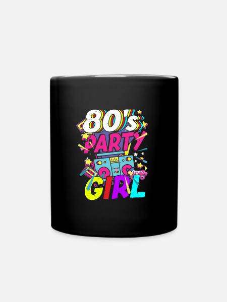 80 Girl 80s theme party - Full Colour Mug - black