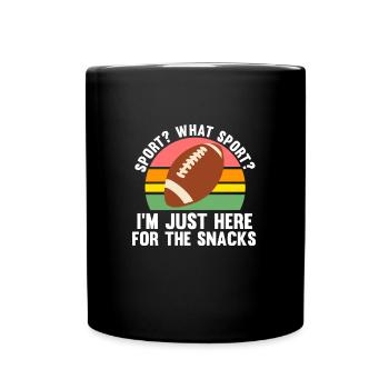 Go Sport Fußball Snacks Geschenk - Tasse einfarbig - Schwarz - Vorne