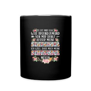 Bonus Mama Familie Stiefmutter Geschenk - Tasse einfarbig - Schwarz - Vorne