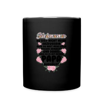 Stiefmama Familie Stiefmutter Geschenk - Tasse einfarbig - Schwarz - Vorne