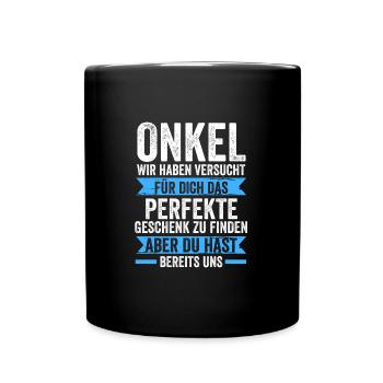 Onkel Familie Nichte Geschenk - Tasse einfarbig - Schwarz - Vorne
