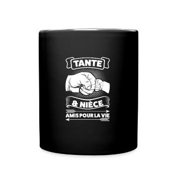 Tante & Nichte Familie Tante Geschenk - Tasse einfarbig - Schwarz - Vorne