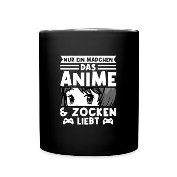 Anime Zocken Anime Merch Geschenk - Tasse einfarbig - Schwarz - Vorne