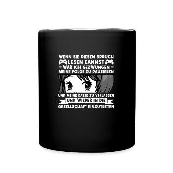 Anime Zocken Anime Merch Geschenk - Tasse einfarbig - Schwarz - Vorne