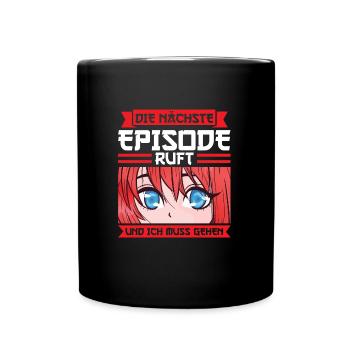 Anime Merch Japanisch Geschenk - Tasse einfarbig - Schwarz - Vorne