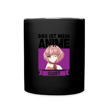 Anime Merch Otaku Geschenk - Tasse einfarbig - Schwarz - Vorne