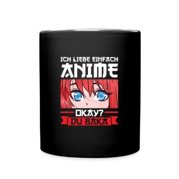 Anime Merch Manga Geschenk - Tasse einfarbig - Schwarz - Vorne