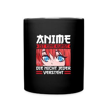 Anime Merch Manga Geschenk - Tasse einfarbig - Schwarz - Vorne