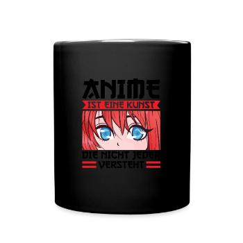 Anime Merch Otaku Geschenk - Tasse einfarbig - Schwarz - Vorne