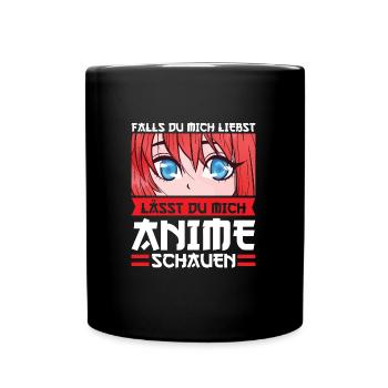 Anime Merch Manga Geschenk - Tasse einfarbig - Schwarz - Vorne