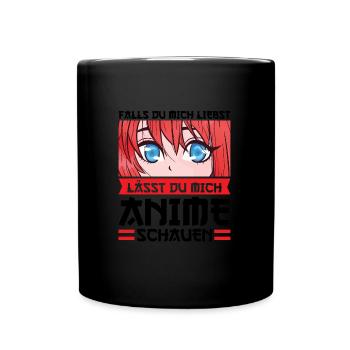 Anime Merch Japan Geschenk - Tasse einfarbig - Schwarz - Vorne