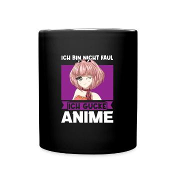 Anime Merch Japanisch Geschenk - Tasse einfarbig - Schwarz - Vorne