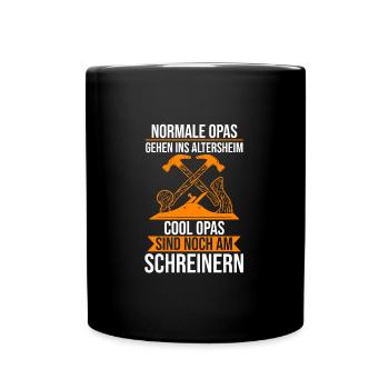 Tischler Schreiner Job Geschenk - Tasse einfarbig - Schwarz - Vorne