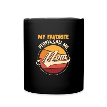 Mama Retro Mutter Geschenk - Tasse einfarbig - Schwarz - Vorne
