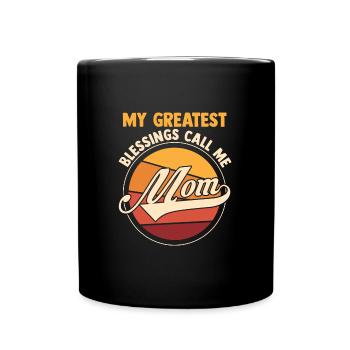 Mama Retro Mutter Geschenk - Tasse einfarbig - Schwarz - Vorne