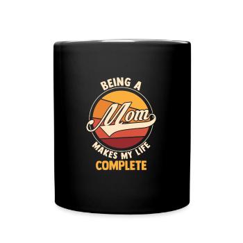 Mama Retro Mutter Geschenk - Tasse einfarbig - Schwarz - Vorne