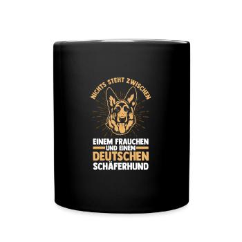 Hund Hundebesitzer Hund Schäferhund Liebhaber Gesc - Tasse einfarbig - Schwarz - Vorne