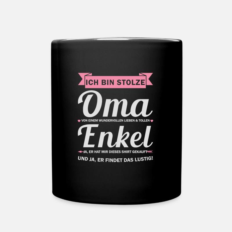 Oma & Enkel Familie Großmutter Geschenk - Tasse einfarbig - Schwarz