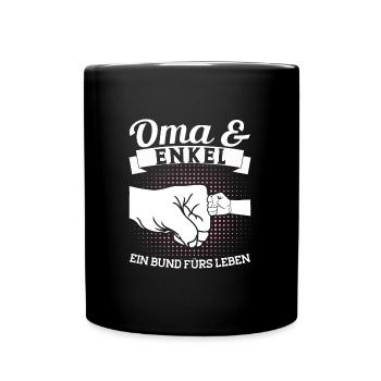 Oma & Enkel Familie Enkel Geschenk - Tasse einfarbig - Schwarz - Vorne